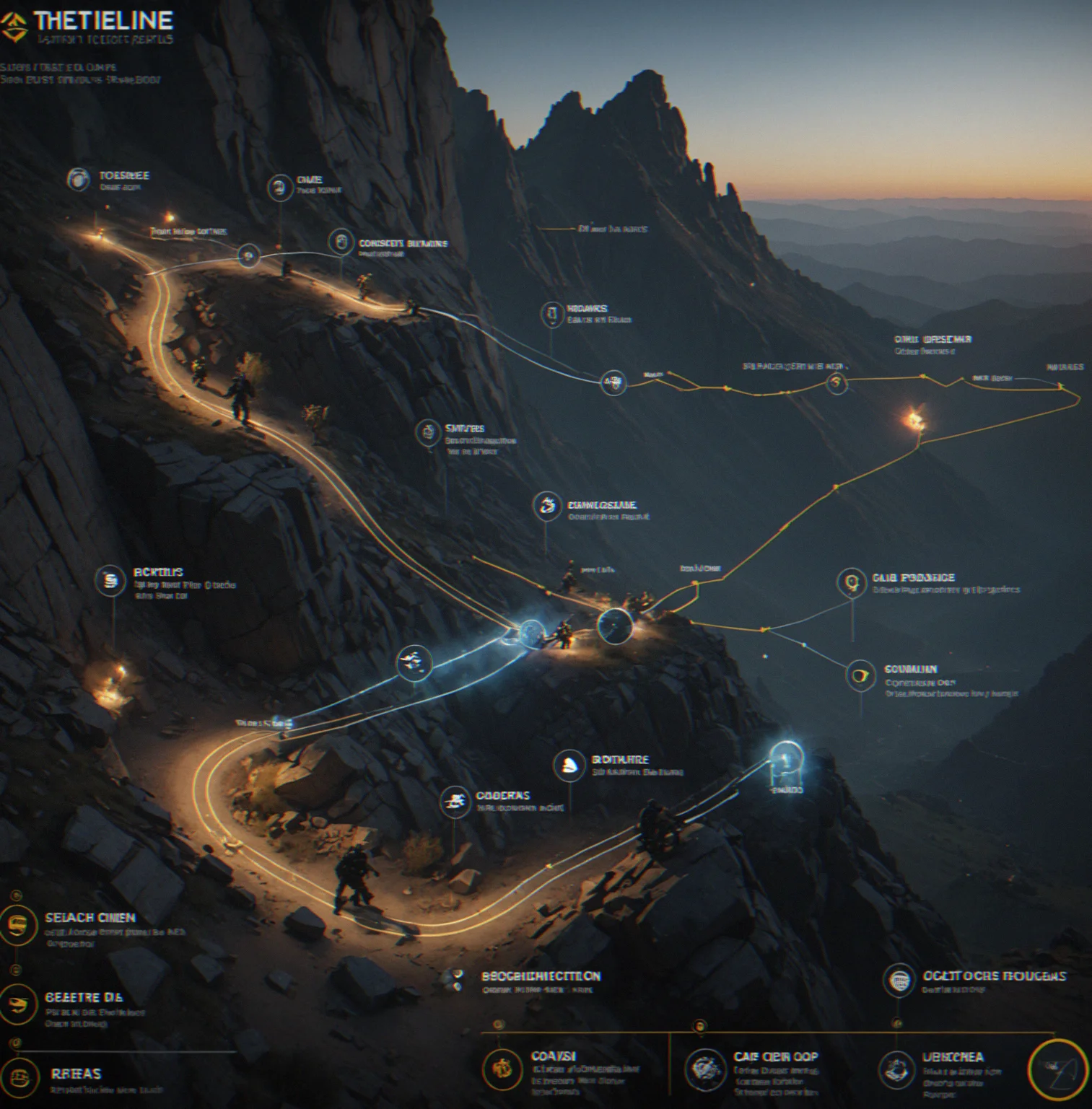 Timeline visualization showing a guard's 180-second patrol cycle with labeled checkpoints, rest positions, and gap windows marked in seconds