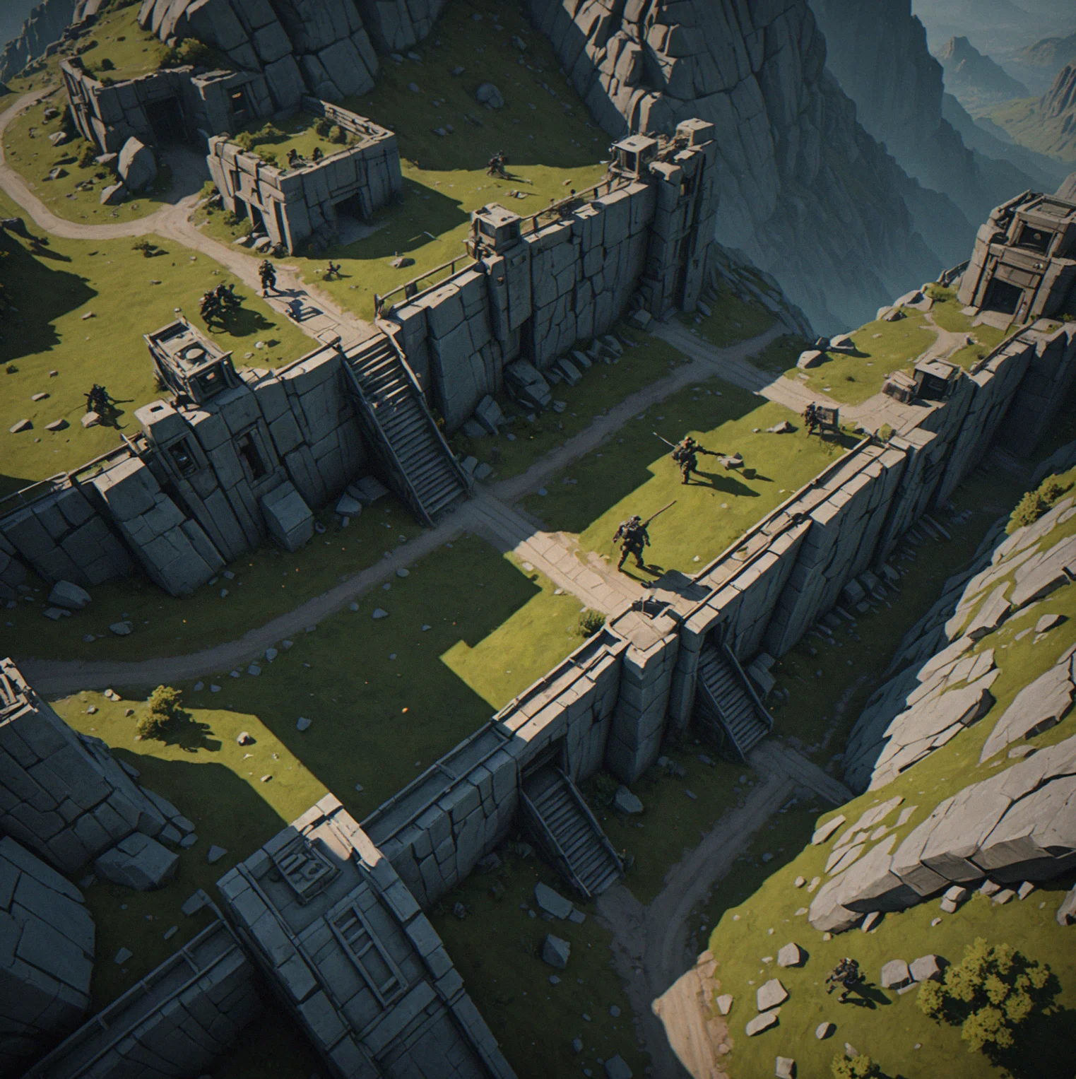 Upper Crest with five guard positions whose sightlines cover most of the sector, leaving only narrow corridors for extraction that require you to sync your movement perfectly with patrol gaps