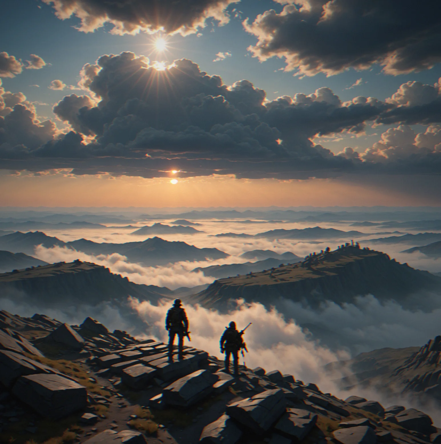 Ridge sector as clouds pass over. When a cloud blocks the sun, guards can only see about 20 to 26 feet instead of their normal range.